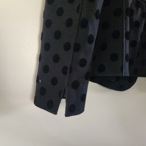 Akris Punto Black Velvet Polka Dot Blazer Jacket Size 10 - Picture 12 of 16